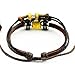 WILD-WIND (TM Unique Metal Fresh Rope Brown Beads Multistrand Leather Adjustable Wrap Bracelet