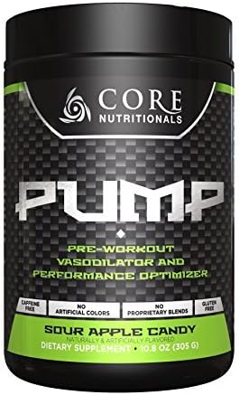 Core Nutritionals Pump Pre-Workout Vasodilator Powder - Sour Apple Candy 282g by Core Nutritionals PUMP