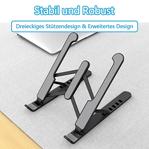 cshare Laptop Ständer, 6 Stufen der Höhenverstellung Notebook Ständer,Tragbarer Multi-Winkel Einstellbar Faltbar Rutschfester Halterung für MacBook Air/Pro,Lenovo,Tablets,HP,Kindle von 7-17 Zoll,ABS