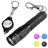 Lumintrail Keychain Flashlight 130 Lumen LED, Magnetic Tail, Reversible Pocket Clip, and Bonus Light (Black)