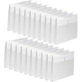 Clear Poly Envelopes with String Closure 20 Pack, EGOSKY Transparent Envelope Folders with Top Opening, Reusable Plastic File Folders for School Office Suppiles