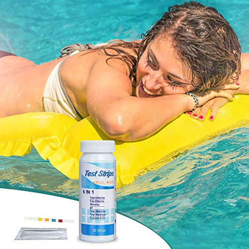 Pool Test Strips, Pool Water Test Kit 6Ways Pool Chemicals & Water Testing Strips 100 Count Hot