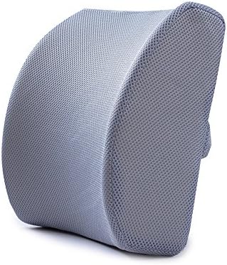 Li Da Sen Memory Foam Lumbar Support Back Cushion With 3D Mesh Cover - Ideal Lumbar Pillow for Office Computer Chair Car Seat - Alleviates Lower Back Pain and Promote Healthy Posture (Grey)