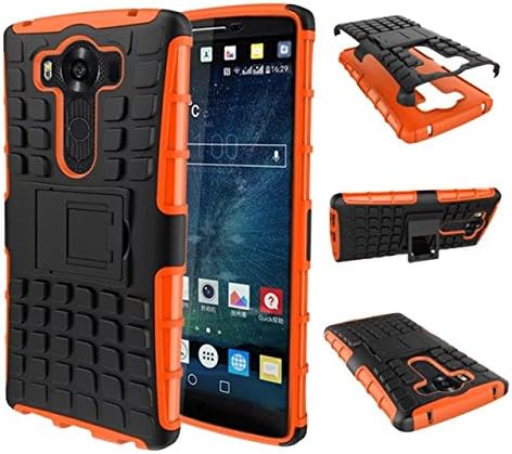 LG V10 Case,NCIE(TM) Grenade Combat Case with Kick-Stand,Hybrid Dual Layer Armor Defender Shockproof Protective Case Cover for LG V10 (Orange)