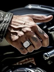 FaithHeart Nordic Elder Futhark Rune Signet Rings