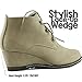 Women's DailyShoes Fashion Up Round Toe Ankle High Oxford Wedge Bootie