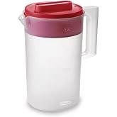Rubbermaid Pitcher Classic 1 Gallon Clear Base, Red Lid