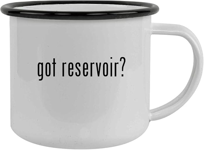 got reservoir? - Sturdy 12oz Stainless Steel Camping Mug, Black
