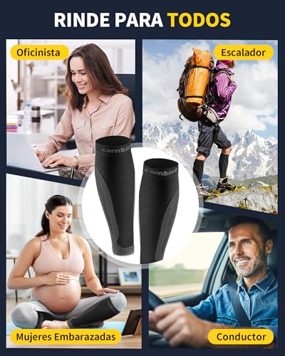 CAMBIVO Compression Socks 2 Pairs, Compression Socks Women Men, Compression Sleeves for Sports, Running, Cycling, Work, Flight