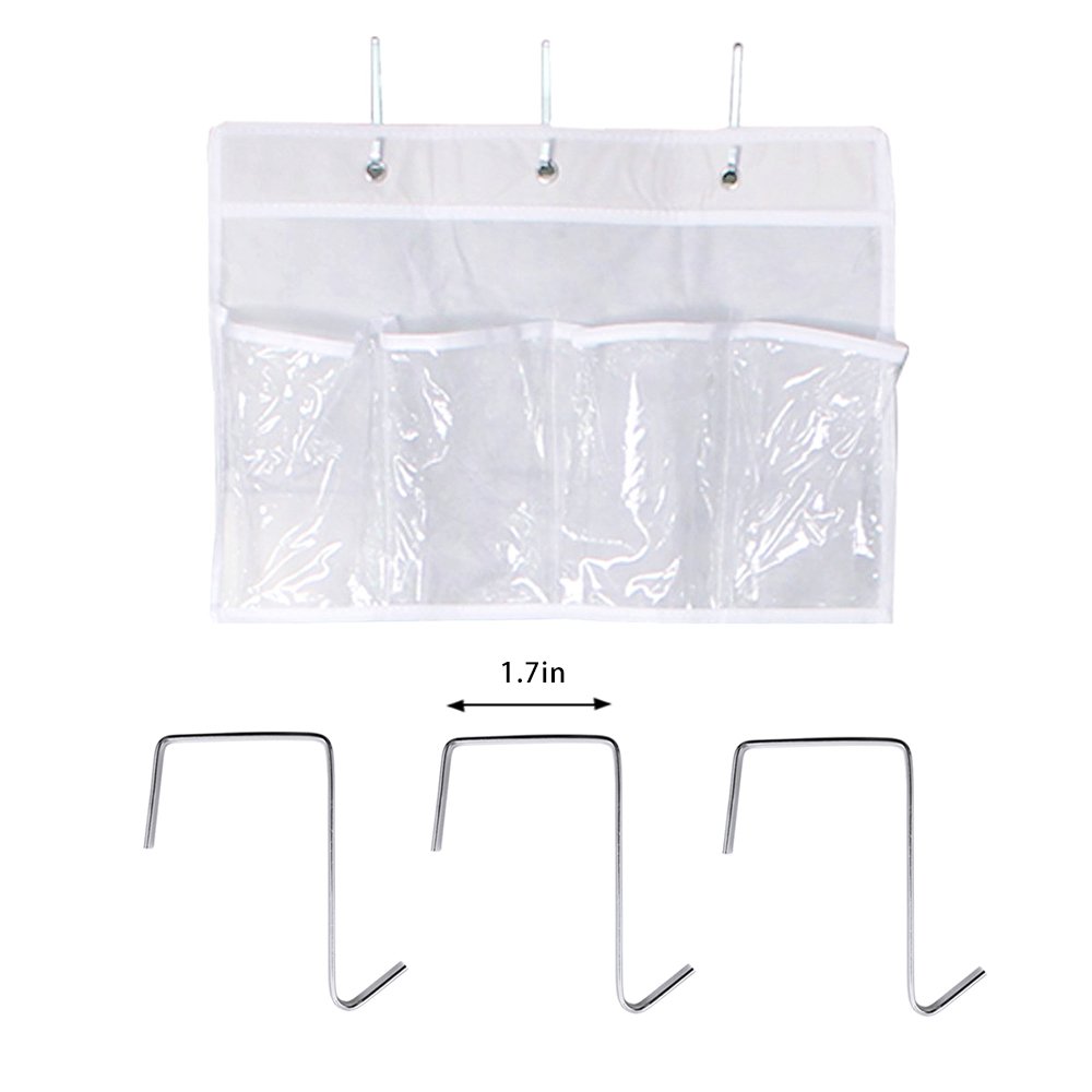24 Pockets Over The Door Shoe Organizer Crystal Clear Hanging Storage Bag with 3 Hooks by Hippih