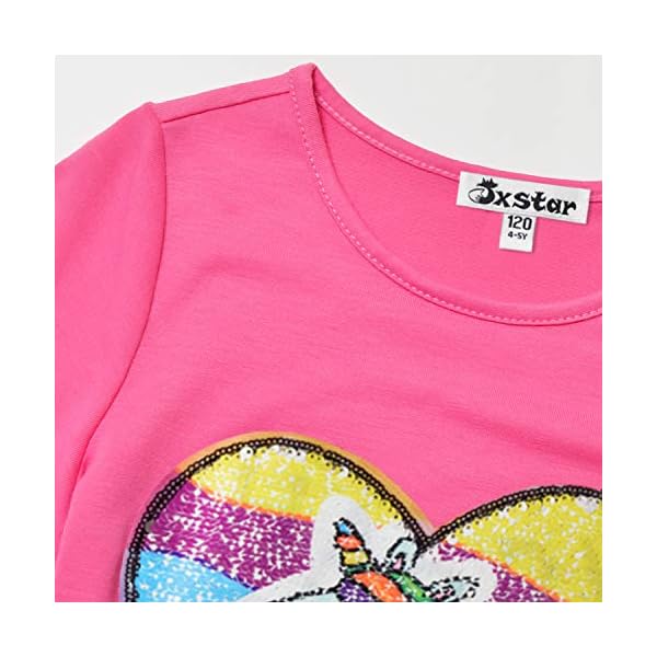 Jxstar Girls 4th July Shirts Flip Sequin American Flag T-Shirt Tops Short Sleeve Summer Clothes - Image 6