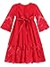 Bonny Billy Girl's Classy Embroidery Lace Maxi Flower Girl Dress