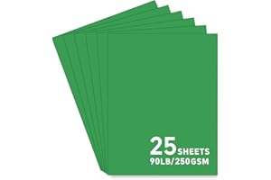 BONMIY 25Sheets Green Cardstock Paper, 8.5 x 11 Card stock for Cricut, Thick Construction Paper for Card Making, Scrapbooking, Craft 90 lb / 250 gsm