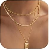VIROMY Gold Necklace for Women 14k Gold Chain Necklaces Dainty Layered Necklaces Simple Stackable Pendant Necklaces Herringbone Cuban Paperclip Chain Gold Choker Necklaces Gold Jewelry for Women