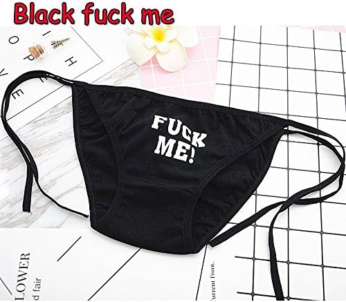 Seazhio Women Hipster Lingerie Underpants Letter Print Knickers G-String Thongs Low-Waist Briefs Lady Panties