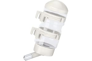 FOBLOEER No Drip Dog Kennel Water Bottle Dispenser for Crate, 400ml Dripless Pet Drinking Fountains Kettle with Automatically Feeding Water (White)