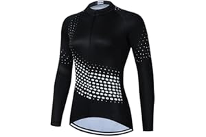 SUDU SUDO Women's Cycling Jersey Long Sleeve Winter Bike Biking Shirts Bicycle Tops Full Zipper