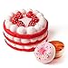 KUUQA Jumbo Squishies Strawberry Cake and Mini Squishy Donuts Scented Slow Rising Silly Kawaii Squishies Charms Kids Toys Gift Party Favors Supplies 3 Pieces(Donuts Random Color)