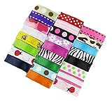 Hipgirl 25 Piece 1.25 Inch Snap Hair Clips-Printed Grosgrain Ribbon No Slip Grip Metal Barrettes for Girls Teens Toddlers Babies Children Kids Women Adults Beauty Accessories Assorted Color