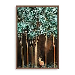 Framed Golden Forest Home Artwork for Living Room Bedroom