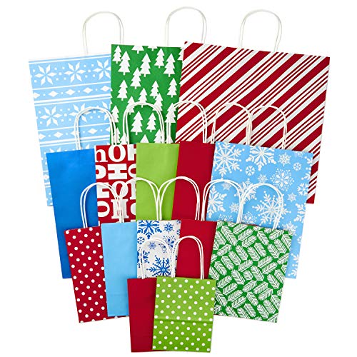 Hallmark Holiday Gift Bag Assortment, Traditional (Pack Of 15, Extra
