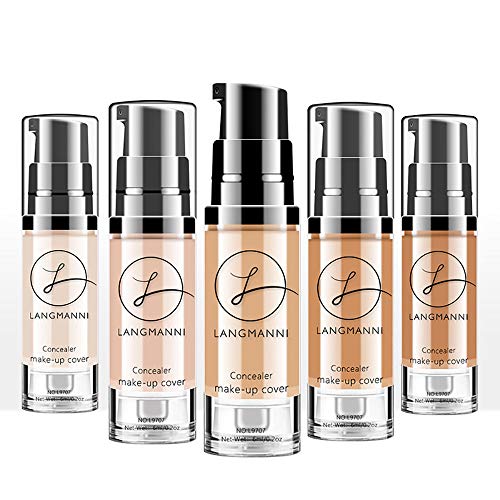 shamrock58 Langmanni Makeup Liquid Concealer Foundation Moisturizing Waterproof Concealer BB Cream (B) - Thumbnail 3