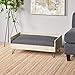 Great Deal Furniture Ophelia Mid Century Modern Pet Bed with Acacia Wood Frame, Light Gray and Graythumb 3
