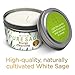 MAGNIFICENT101 Pure White Sage Smudge Candle for Home Energy Cleansing, Banishes Negative Energy I Purification and Chakra Healing – Natural Soy Wax Tin Candle for Aromatherapy (Pure White Sage)thumb 1