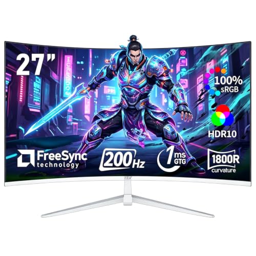 ZZA 27" White Curved Gaming Monitor