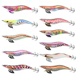 Professional Squid Bait,11pcs kit Fishing Lure Plastic Hard Squid Jigs Luminous Tail Saltwater Tackle Hook with 3.5 Plumbum (LOT OFFER(2))