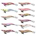 Professional Squid Bait,11pcs kit Fishing Lure Plastic Hard Squid Jigs Luminous Tail Saltwater Tackle Hook with 3.5 Plumbum (LOT OFFER(2))