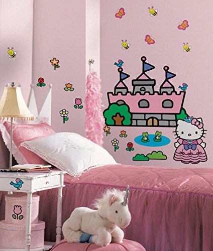 RoomMates RMK1200GM Hello Kitty Princess Castle Peel & Stick Giant Wall Decal