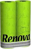 RENOVA GREEN TOILET PAPER ROLLS - LUXURY BATH TISSUE - 6 PACK - (Black Toilet Paper Company)