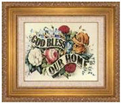 Dollhouse Miniature Framed Print "God Bless Our Home"