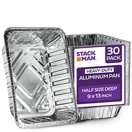 Aluminum Pans 9x13 Disposable Foil Pans [30-Pack] Heavy-Duty Baking