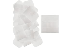 bociloy 50PCS 2x2 Inch Glassine Flat Paper Bags, Small Glassine Envelopes, Semi-Transparent Waxed Paper Bags for Storing Photos Stamps Ring Jewellery Coin