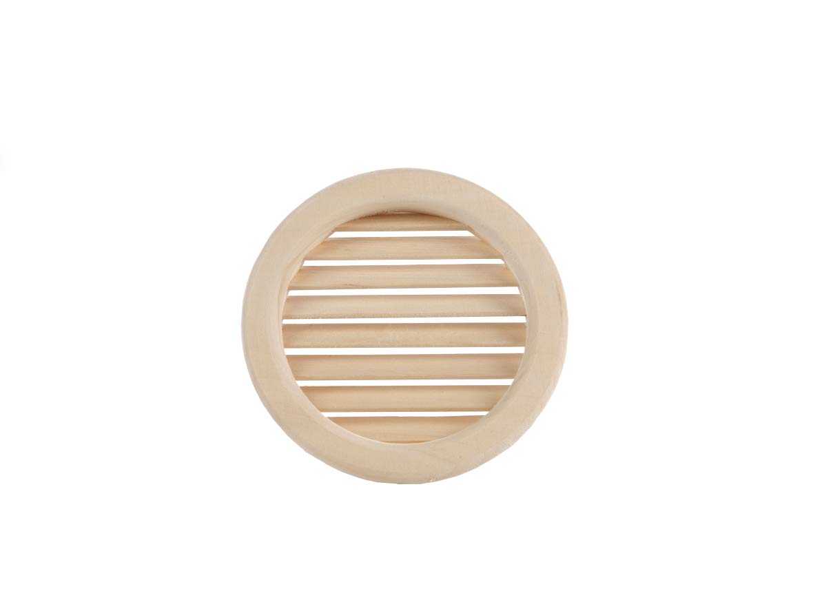 eliga Ventilation Grille Round with Slanted Wooden slats