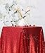 B-COOL Sequin Fabric Tablecloth 50x50inch Red Sequin Table Cloth Square Dinner Party Wedding Tables