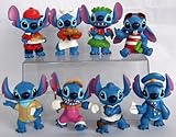 Lilo and Stitch 8 Piece Figure Set Featuring Chef Stitch, Hula Stitch, Beach Bum Stitch, Painter Stitch, Mailman Stitch, and Fast Food Server Stitch - Figures Range from 2