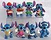 Lilo and Stitch 8 Piece Figure Set Featuring Chef Stitch, Hula Stitch, Beach Bum Stitch, Painter Stitch, Mailman Stitch, and Fast Food Server Stitch - Figures Range from 2