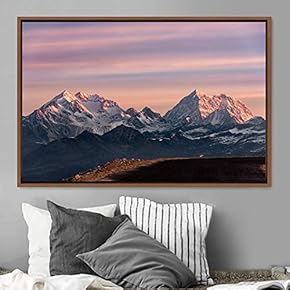 signwin Framed Canvas Wall Art Snow Mountain Cool...