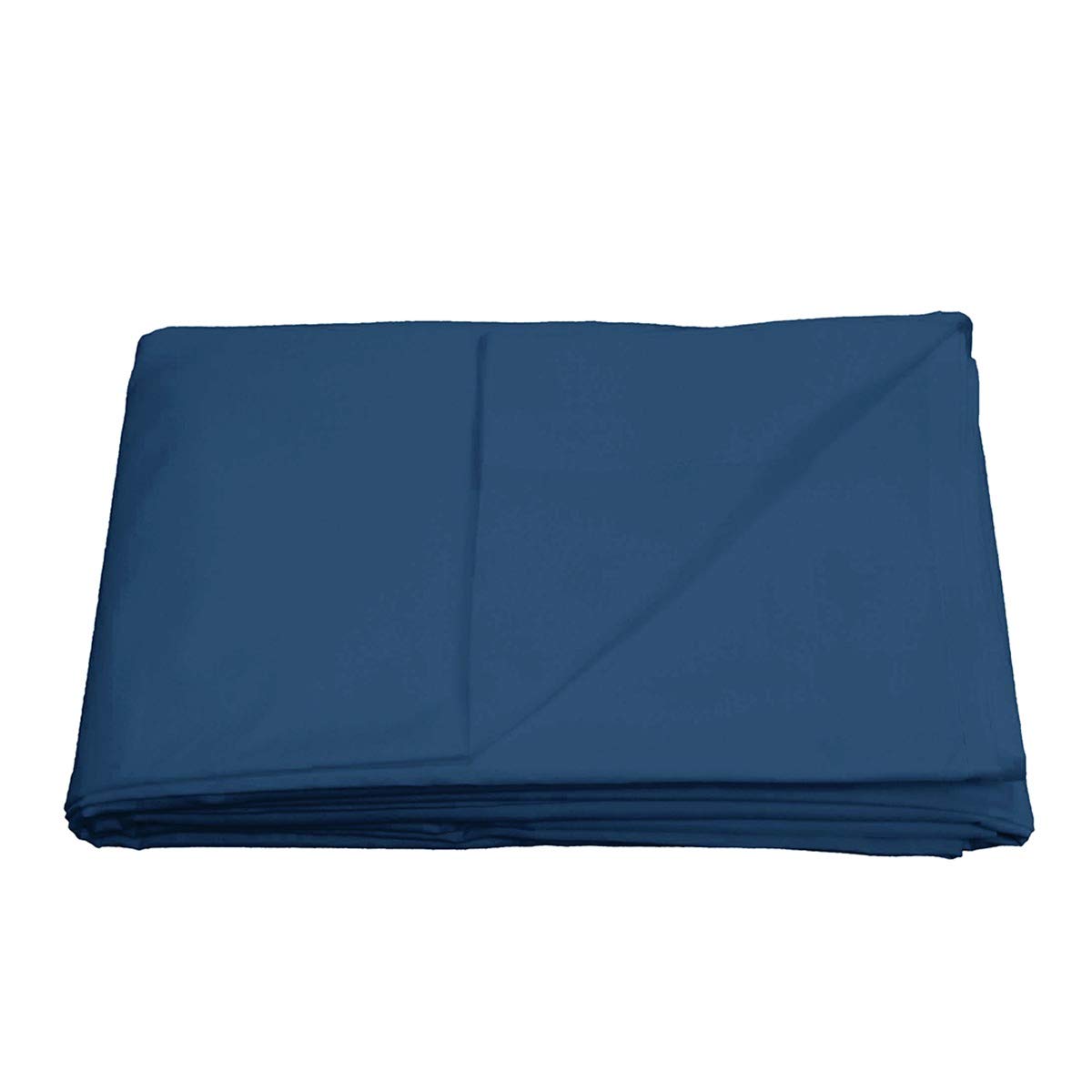 Sleepdown Flat Sheet Bed Linen Bedding Super Soft Easy Care Cotton Blend Plain Dyed Bedsheet Non Iron - Blue - King, 5056242725091