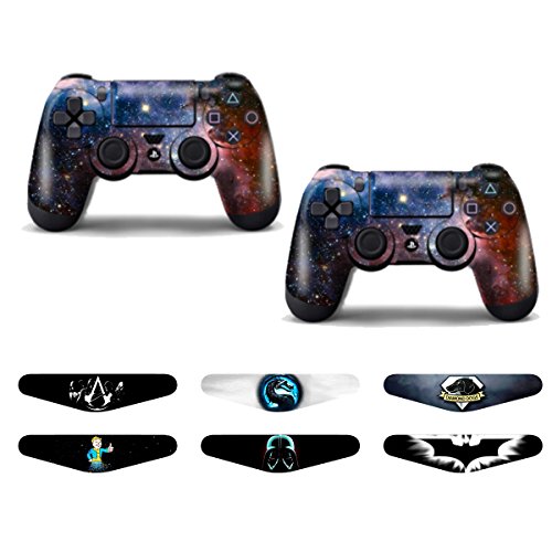 Skins for PS4 Controller - Decals for Playstation 4 Games - Stickers Cover for PS4 Console Sony Playstation Four Accessories Faceplate with Dualshock 4 Two Controllers Skin -Bright