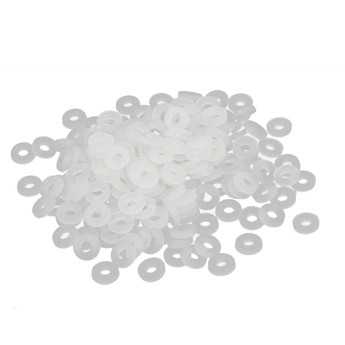 sourcingmap M2 x 5mm x 1mm Nylon Flat Insulating Washers Gaskets Spacers Fastener for Faucet Pipe Water Hose White 200PCS