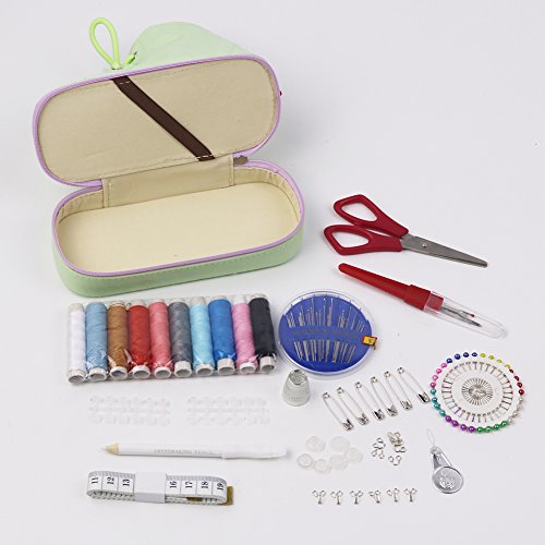 Shoe Shaped Pin Cushion, Sewing Kit for Kids, Travel, Home, Emergency, Sewing Supplies with Scissors, Thimble, Thread, Needles, Tape Measure and Accessories - Thumbnail 2