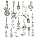 Music Notes Charms, JIALEEY Wholesale Bulk Lots Music Elements Musical Instrument Beads Pendants for Necklace Bracelet Jewelry Making and Crafting(Silver)