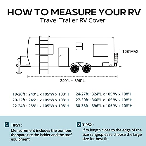 Quictent Upgraded Travel Trailer RV Cover, ExtraThick 6ply Camper
