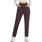 baleaf Womens Fleece Lined Pants Stretch Travel with 5 Pockets Business Casual Golf Dress Petite Thermal Winter Sweatpants