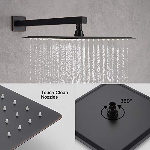 IRIBER Shower System with Waterfall Tub Spout 3Function Square Shower
