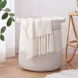 OIAHOMY Laundry Basket-Cotton Rope Basket Large Storage Basket with Handles,Modern Decorative Woven Basket for Living Room,Storage Baskets for Toys, Throws, Pillows,and Towels -18